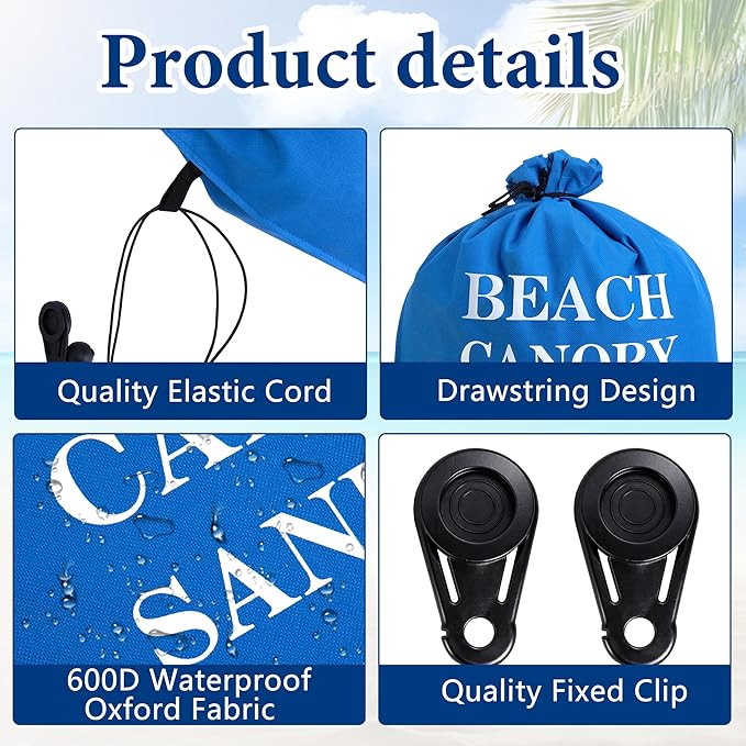 DECOHS 4 Pack Beach Canopy Wind Assist Kit, 20" x 16.5" Breeze Wind Sun Canopy Weights, Beach Shade Accessories Sun Shelter Sandbags Anchor for Fixing Outdoor Shade Tents (Canopy Not Included)