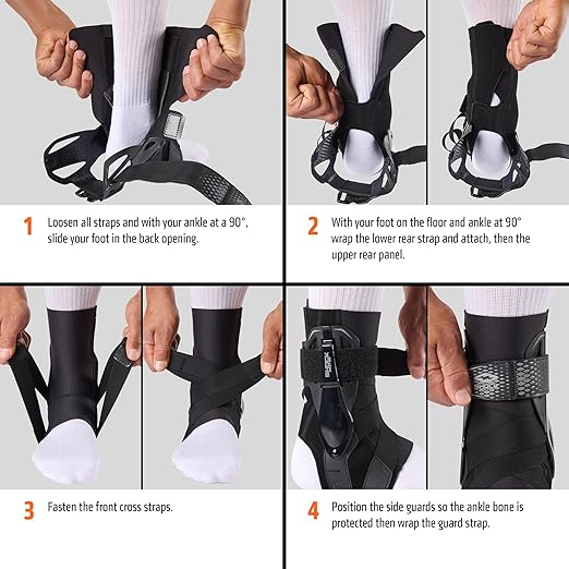 Shock Doctor L3 ZR Ankle Brace Right Black L