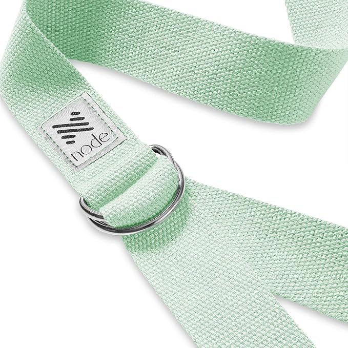 7-1/2' Yoga Strap for Stretching, Woven Cotton Blend Yoga Strap with Adjustable D-Ring Buckle for Exercise, Therapy and Fitness