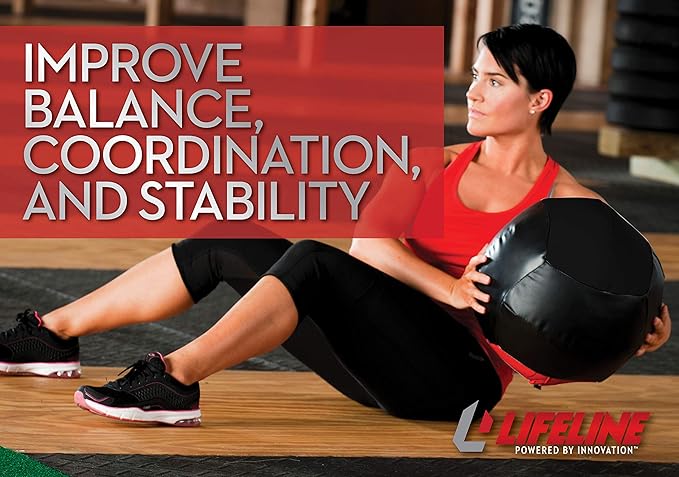 Lifeline Wall Ball Weighted Medicine Ball Core Strength with Sewn Exterior - Coordination, Stability, Cardio, Plyometrics, Crossfit