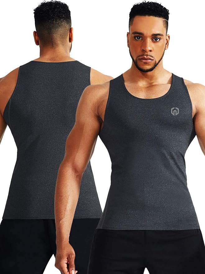 NELEUS Men's 3 Pack Athletic Compression Under Base Layer Sport Tank Top