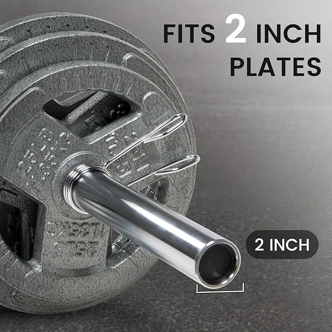 Fitvids 2 Inch Olympic Barbell Bar, 5/6/7 Feet Bar with Collar for Home Gym Strength Training, weight lifting, Bench Press, 700 LB Capacity