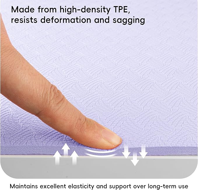 Extra Wide Yoga Mat 72"x 32" - Non Slip TPE Exercise Mat for Home Workout, 6mm High-Density Large Yoga Mat for Men & Women, Eco Friendly Pilates & Fitness Floor Mat with Carry Strap