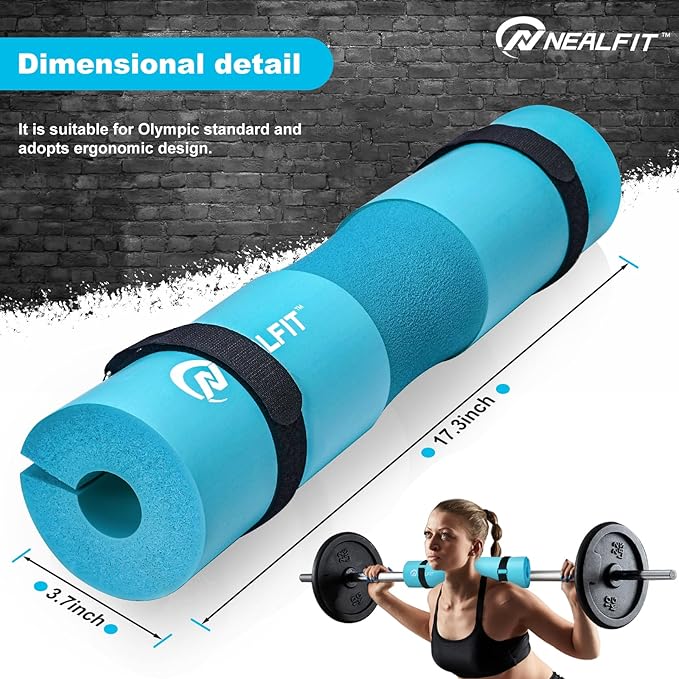Barbell Pad Squat Pad for Squats—Squat Bar Pad—Great for Weightlifting,Lunges and Hip Thrusts—Foam Sponge Pad—Fit Standard and Olympic Bars Perfectly