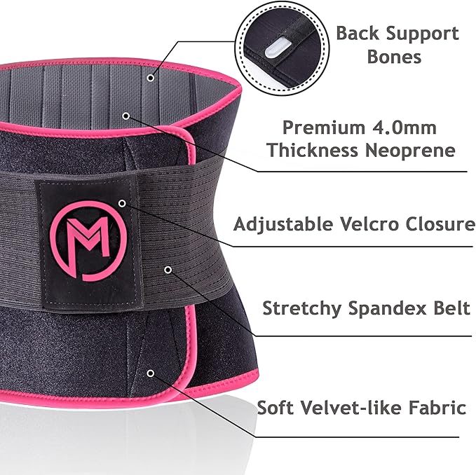 MERMAID'S MYSTERY Waist Trimmer with Back Support Bars – Sweat Enhancing Fitness Belt for Men & Women – Premium Quality