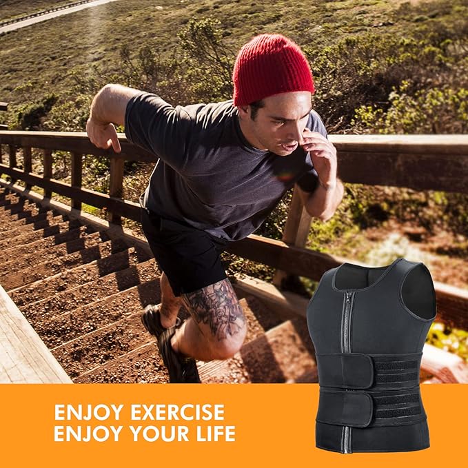 A+ Choice Sauna Vest Waist Trainer for Men - Mens Sauna Suit Double Sweat Belt Body Shaper for Gym Workout Exercise