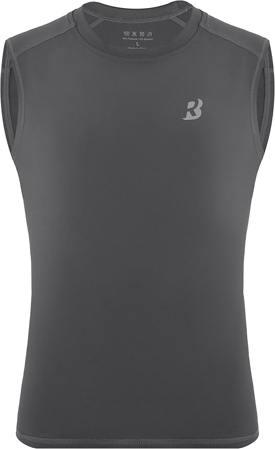 Roadbox Boys Youth Sleeveless Compression Shirt, Quick Dry Kids Football Undershirt, Athletic Soft Tank Tops Sport Basketball