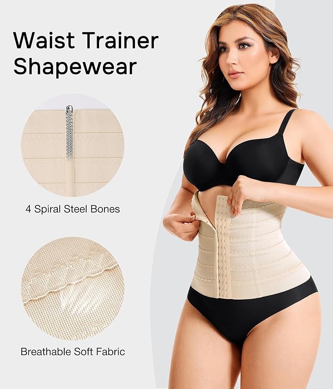 Eleady Waist Trainer for Women Corset Shapewear Tummy Control Adjustable Belly Binder Post Partum
