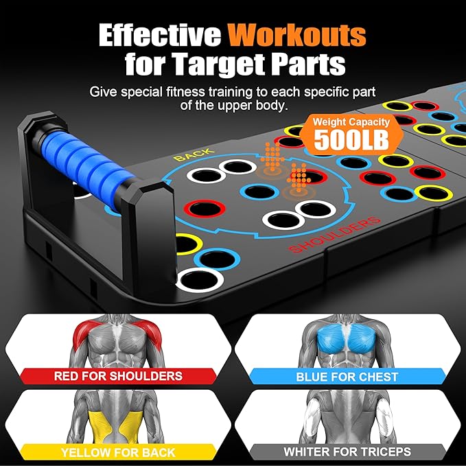 IUT Solid Push Up Board 15 in 1 Home Workout Equipment Multi-Functional Pushup Stands System Fitness Floor Chest Muscle Exercise Professional Equipment Burn Fat