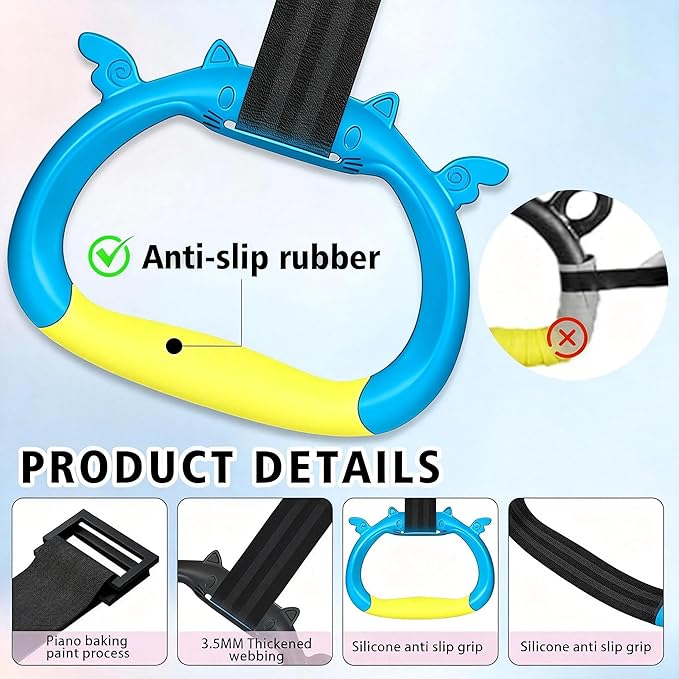 New Professional Gymnastic Rings,Both for Adults and Kids,Support 550 LBS,Home Fitness Equipment,Indoor and Outdoor Pull-up Bar for Stretching and Height Increase,with Adjustable Straps