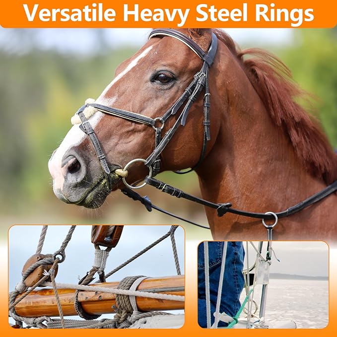 4 inch Metal O Rings, Stainless Steel Round Ring Buckles, Solid Welded Metal Loop for Macrame, Hanging Slings Rope