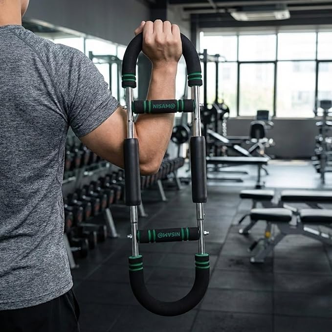 Twister Arm Trainer, Adjustable Chest & Arm Workout Equipment for Men & Women with 6 Springs (30-120 lbs) & 3 Resistance Bands, Home Workout Equipment and Forearm Trainer with Poster & Storage Bag