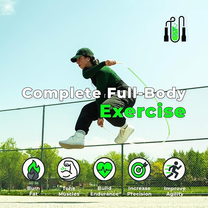 Beaded Jump Rope – Adjustable 10ft Skipping Rope for Women, Men & Kids, Beginner Friendly with Durable Weighted Beads, Shatterproof Handles, Tangle-Free for Cardio, Fitness, Freestyle & Home Workout