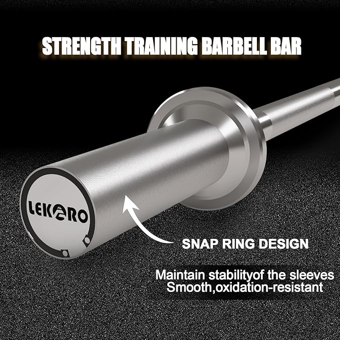 Olympic Barbell Bar 4FT, 350LB EZ Curl or Straight Weight Lifting Bar, Fits 2-Inch Olympic Plates, Rotating Sleeves, 2 Spring Collars, Knurled Strength Training Bar for Home Gym