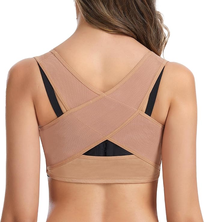 QWD Sleeveless Chest Brace Push up for Woemn Posture Corrector Back Shaper Vest Shapewear Tops