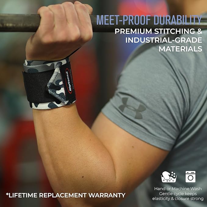 Rip Toned Wrist Wraps for Weightlifting – USPA & USAPL Approved 18" Wrist Straps for Powerlifting – Adjustable, Durable Gym Wraps with Thumb Loop – Maximum Support for Men & Women