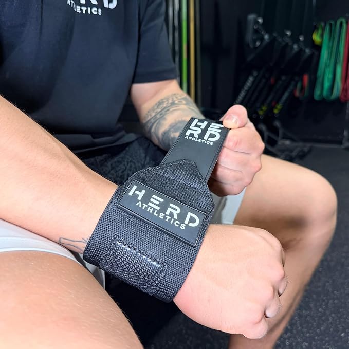 Weightlifting Wrist Wraps – 12" & 18" Adjustable Support with Thumb Loop – Medium Stiffness for Powerlifting, Olympic Lifting, Functional Fitness, Bodybuilding