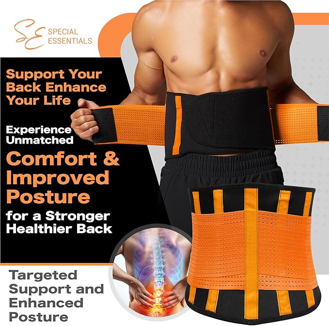 Special Essentials Waist Trainer for Women & Men Adjustable Sweat Band Waist Trimmer For Core Stability & Training Workouts
