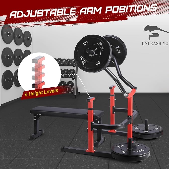 GarveeLife Chest Press Machine with Adjustable Flat Bench,Versatile Bench Press Rack for Home Gym,Bench Press Machine with Independent Converging Arms,Heavy-Duty Steel Structure with Smooth Bearings