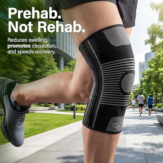 Kinesiology Knee Compression Sleeves - Professional Knee Support Braces for Men and Women for Joint Pain Relief, Swelling, ACL, MCL, FSA and HSA Approved (Black, Medium)