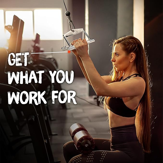 Yes4All Cable Machine Attachment, Double D Handle & Tricep Rope Cable Attachment, Weight Machine Accessories Load 880 LB for Home Gym