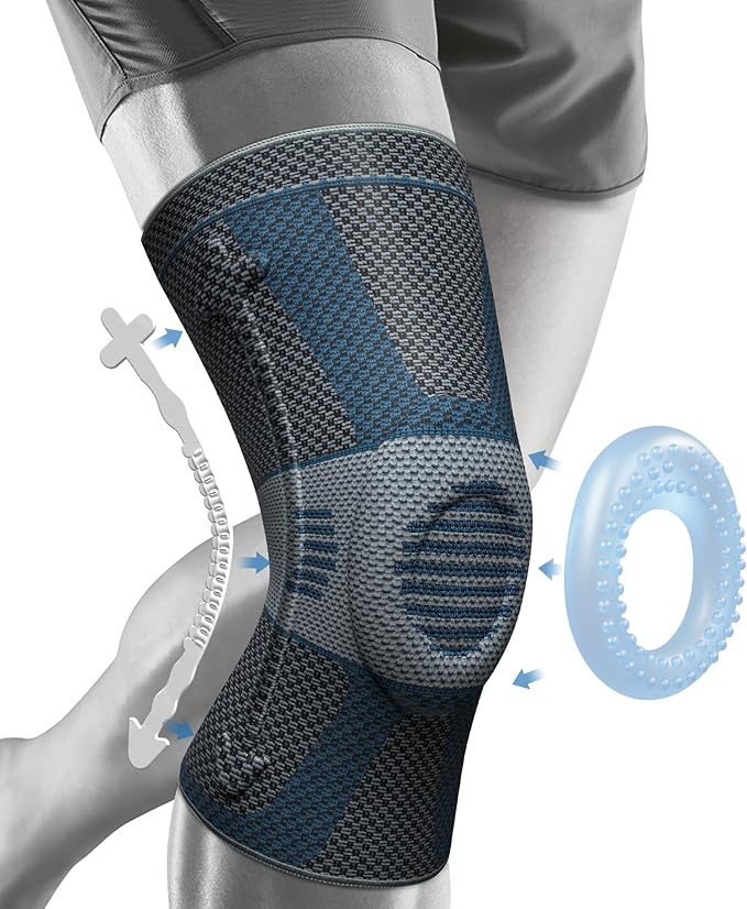 NEENCA Professional Knee Brace for Pain Relief, Medical Knee Compression Sleeve, Knee Support with Horizontal Knit Tech for Meniscus Tear, ACL, Arthritis, Joint Pain, Runner, Workout