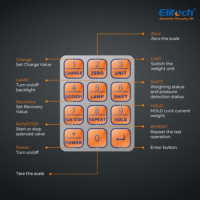 Elitech LMC-210A Refrigerant Charging Scale 330lbs HVAC Freon Scale with APP Wireless Remote Control