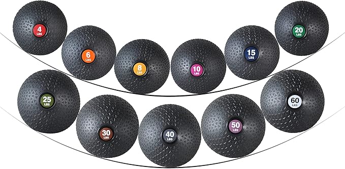 PRISP Weighted Medicine Slam Ball - Exercise Ball with Easy Grip Textured Surface