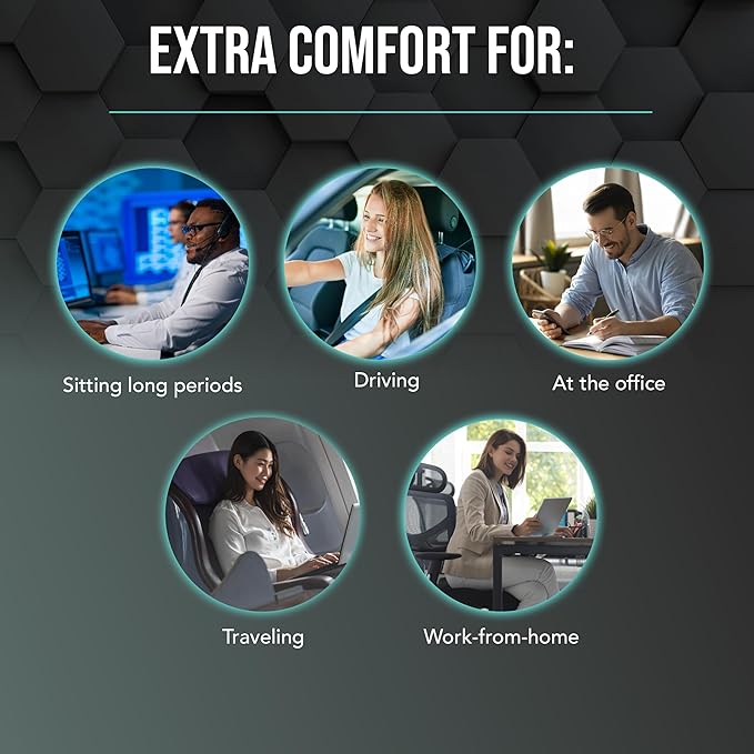 Samsonite Cooling Memory Foam Lumbar Support Pillow for Office Chair, Gaming Chair & Car Seat Automotive Ergonomic Back Cushion, Home Office Essentials, Sitting Comfort and Posture Relief Back Support