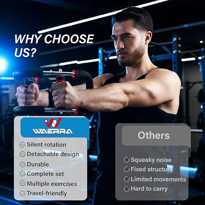 Adjustable Twister Arm Trainer – Modular Upper Body Resistance Trainer for Home Workouts, Multiple Resistance Options Available, with Grip & Finger Training Tools and Carry Bag