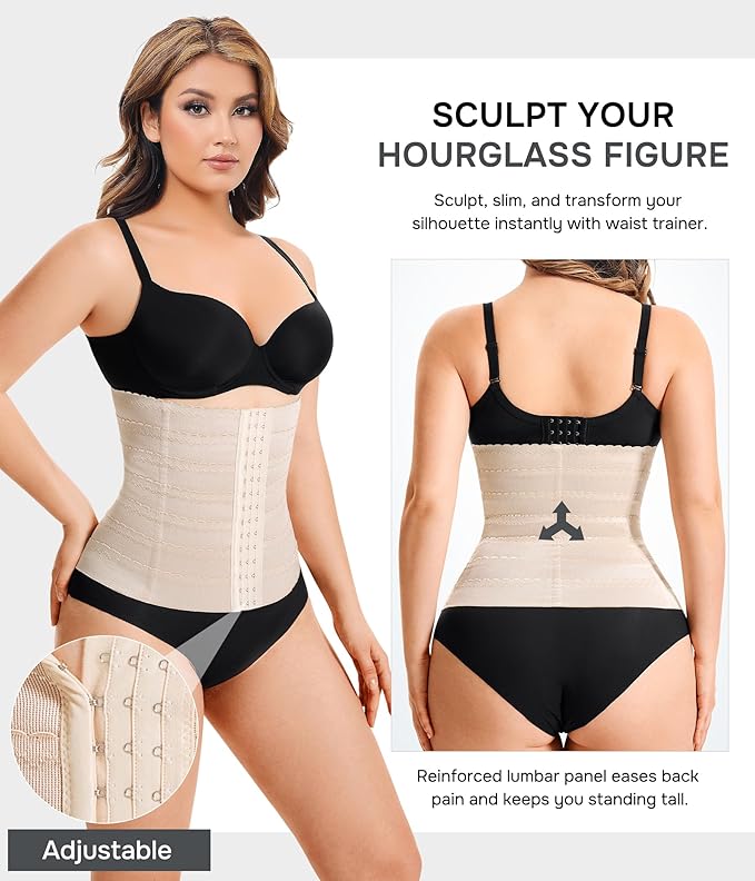 Eleady Waist Trainer for Women Corset Shapewear Tummy Control Adjustable Belly Binder Post Partum