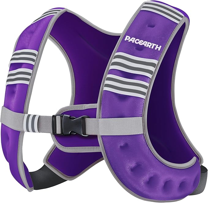 PACEARTH Weighted Vest,6lb/8lb/10lb/12lb/16lb/20lb/25lb/30lb Weight Vest with Reflective Stripe, Body Weight Vests for Women, Men, Weight Loss Workout, Strength Training, Running, Walking, Jogging