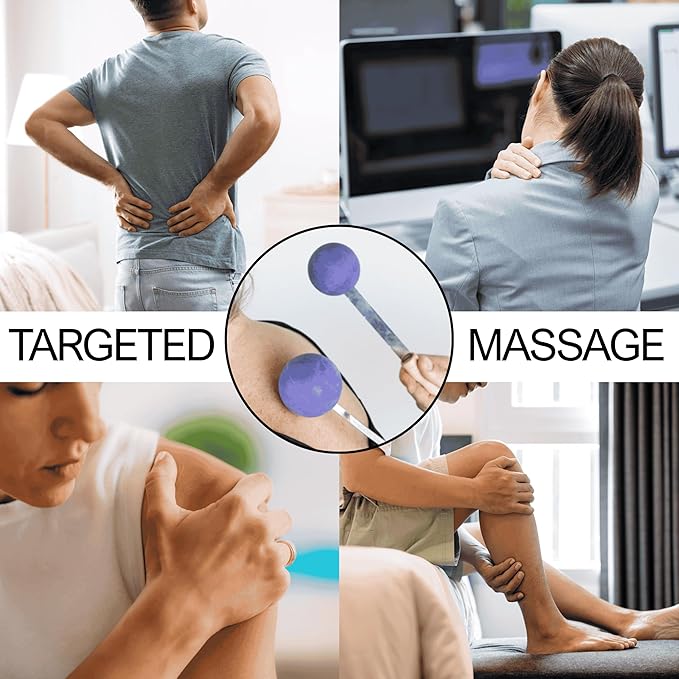 Bongers Handheld Percussion Massage Tool – Deep Tissue Trigger Point Tapping Sticks for Whole Body Pain Relief & Muscle Relaxation (Purple Passion)
