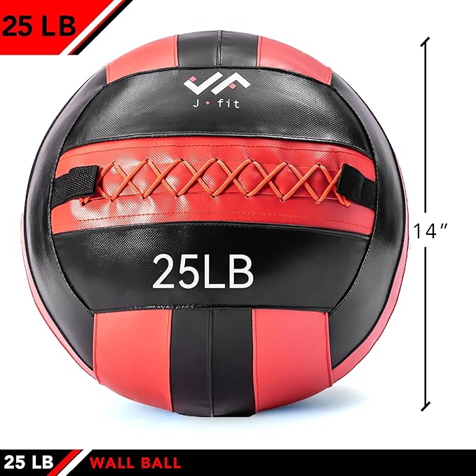 JFit Wall Ball – Premium Soft Weighted Exercise Ball for Strength, Conditioning, Gym & Home Workouts, 4-30 LB