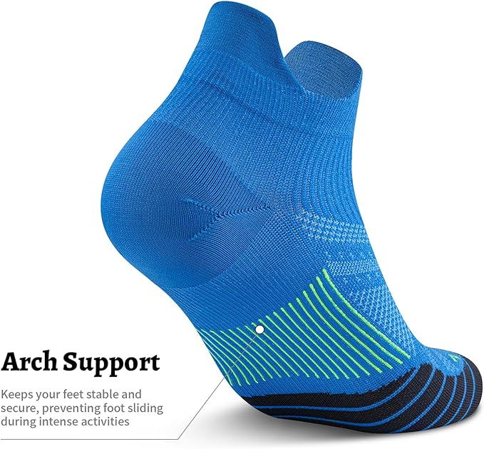 PAPLUS Compression Socks for Men & Women, 2/4/6 Pairs Ankle Running Socks with Arch Support, Ankle Support, Plantar Fasciitis