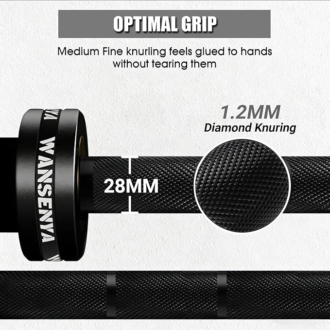 7FT Olympic Barbell 45lb,28MM 2 Inch Olympic Bar for 500/700lbs Capacity with No. 45 Steel,Olympic Weight Bars for Lifting,CrossFit,Bench Press,Deadlift,Squats,Strength Training bars