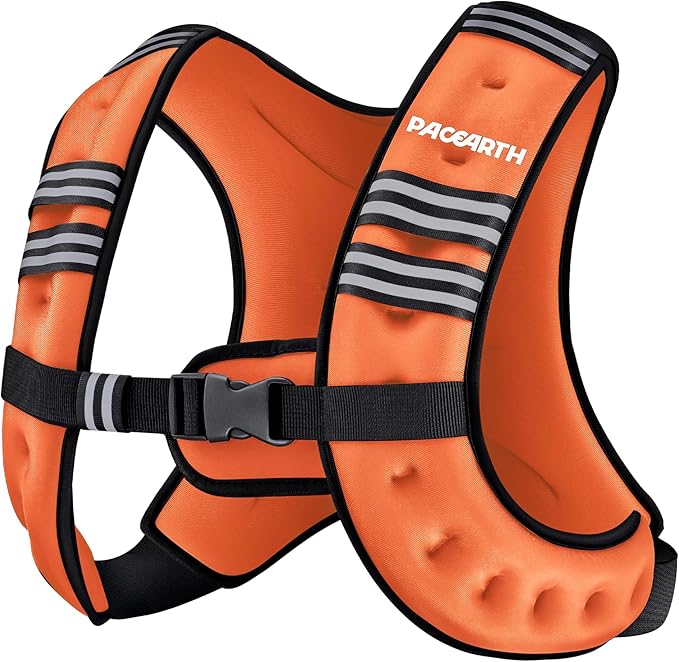 PACEARTH Weighted Vest,6lb/8lb/10lb/12lb/16lb/20lb/25lb/30lb Weight Vest with Reflective Stripe, Body Weight Vests for Women, Men, Weight Loss Workout, Strength Training, Running, Walking, Jogging