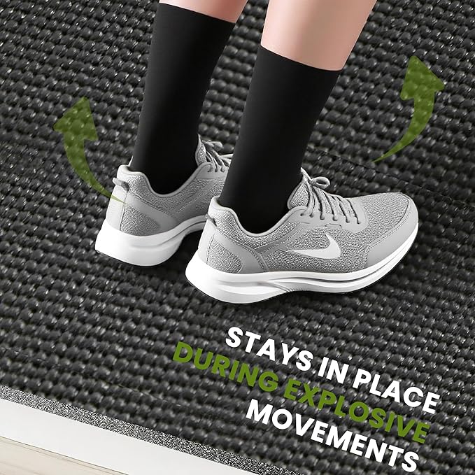 Stepwaver Extra Large Exercise Mat, 7'x5' 8'x6' 10'x6' (8mm) Extra Thick Workout Mats for Home Gym Flooring, Non-Slip, Ultra Durable, High-Density Gym Mat for Cardio,Yoga, Jump Rope, MMA, Weights