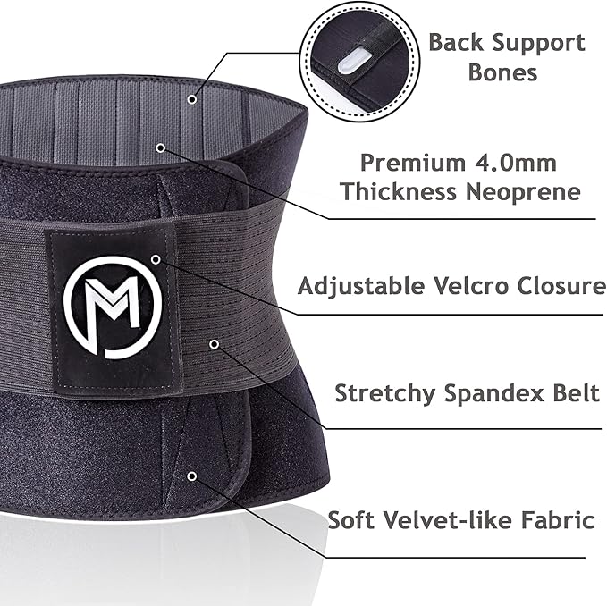 MERMAID'S MYSTERY Waist Trimmer with Back Support Bars – Sweat Enhancing Fitness Belt for Men & Women – Premium Quality