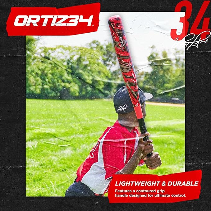 Grand Slam Set- Graffiti Plastic Bat, David Ortiz Backyard Baseball Set with 3 Balls, 4 Throw Down Bases