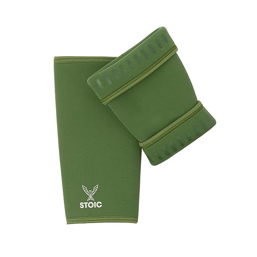 Stoic Knee Sleeves (IPF Approved) – 7mm Knee Support for Powerlifting, Weightlifting & Squats – Used in World Competitions – USAPL & USPA Compliant – Pair for Men & Women (XLarge, Olive)