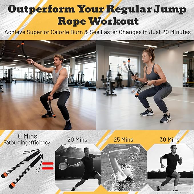 Ropeless Battle Ropes with Adjustable Weights, Easy-to-Carry Silent Fitness Tool for Total-Body Sculpting, Cardio & Fat Burn, Home Gym Strength Equipment for Core, Arms and Glutes - Black