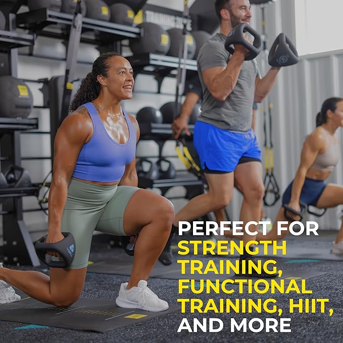TRX YBell Pro Series 3-in-1 Dumbbell, Kettlebell and Push Up Stand Workout Equipment | Commercial Grade Powder Coated Surface | Perfect for Strength Training & Conditioning Workouts