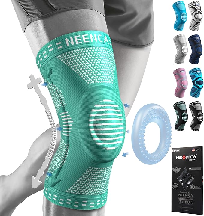 NEENCA Professional Knee Brace for Women/Men, Knee Support with Patella Pad & Side Stabilizers, Compression Knee Sleeve for Knee Joint Pain, Meniscus Tear, ACL, PCL, Runner, Workout