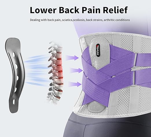 Dual X-Back Brace for Lower Back Pain Women, 8X Powerful Lumbar Support Belt with Bionic Support System, Breathable Mesh Design, Adjustable Back Support Belt with 3D Lumbar Pad for Sciatica, Heavy Lifting, Work, Gifts for Mom Dad