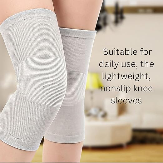 Wonder Care 2-Pack Bamboo Knee Compression Sleeve for Men and Women, Compression Knee Sleeve for Running, Volleyball, Gym Weightlifting Made from Bamboo Yarn, Perfect Knee Brace for Knee Pain and Enhanced Comfort - 1 Pair