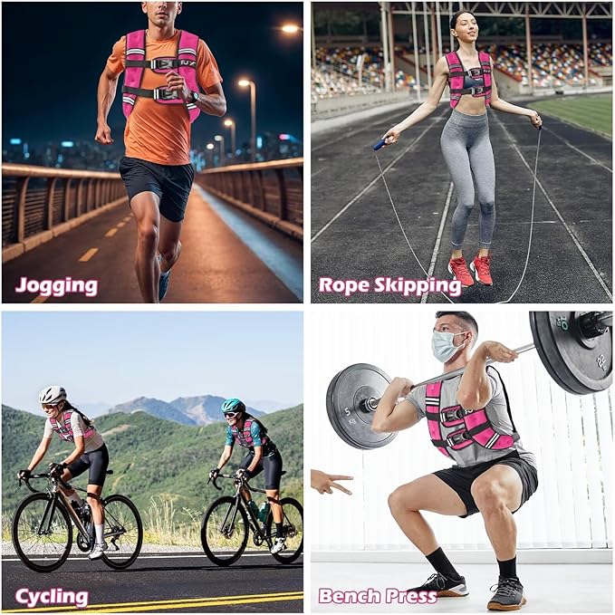 FUFF Weighted Vest Woman, 5/10/12/15/20/25/30 LB Womens Weight Vest for Walking, Strength Training Weight Vests for Female Men, Reflective Stripe Body Vest for Workout Running Jogging Fitness