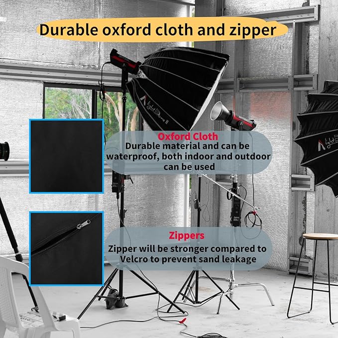 2 Pack Sandbags with 4 PE Bags, Weight Bags for Light Stand Photography Video Equipment, Heavy Duty Sand Bags for Backdrop Stand, Photo Tripod, C Stands and Light Stands