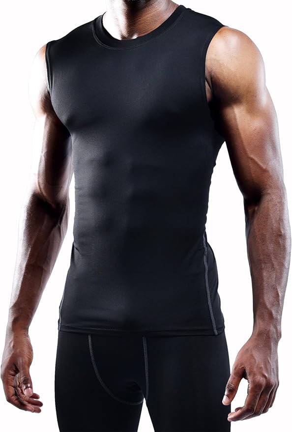 NELEUS Men's 3 Pack Athletic Compression Under Base Layer Sport Tank Top