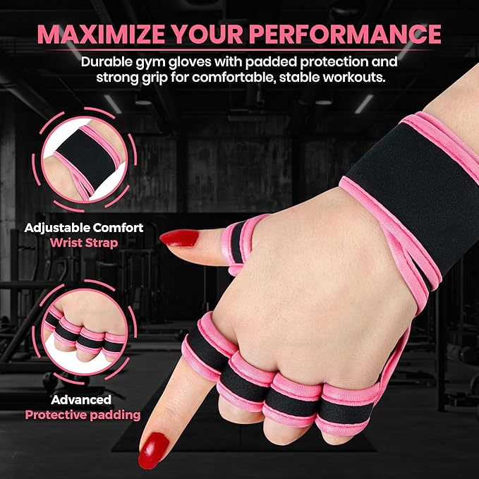 Workout Gloves for Men & Women, Smartwatch Compatible Ventilated Gym Gloves with Wrist Wrap Support, Breathable Weight Lifting Gloves for Fitness, Training & Cycling with Excellent Grip